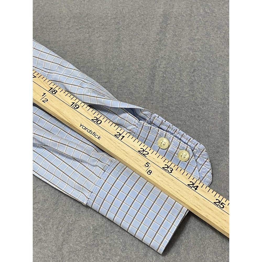 Lacoste Modern Fit Button Down Shirt Mens 38 Blue Gingham Checkered - Picture 9 of 9